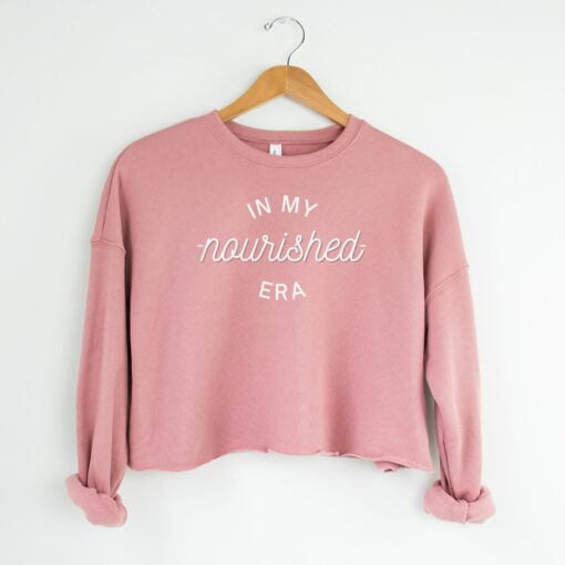 In My Nourished Era Cropped Sweatshirt Dusty Pink