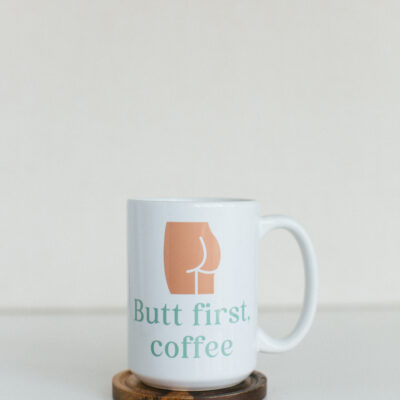 Butt First, Coffee Mug in Color