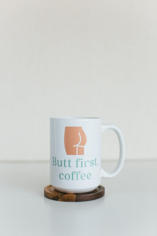 Butt First, Coffee Mug in Color