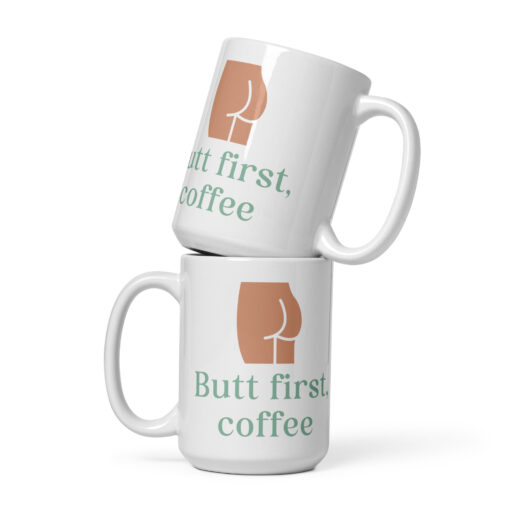 Butt First, Coffee Mug colorful