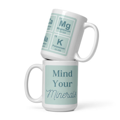Mind Your Minerals Mug in Light BLue